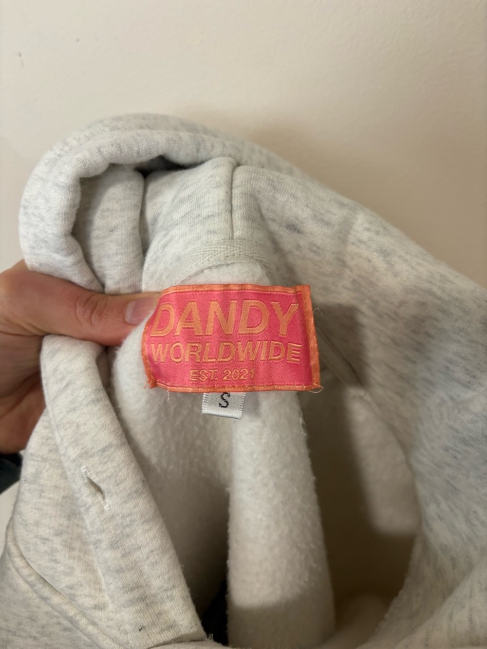 Dandy Worldwide Heart on My Sleeve Oversized Lux Hoodie in Heather Gray - Picture 6 of 7